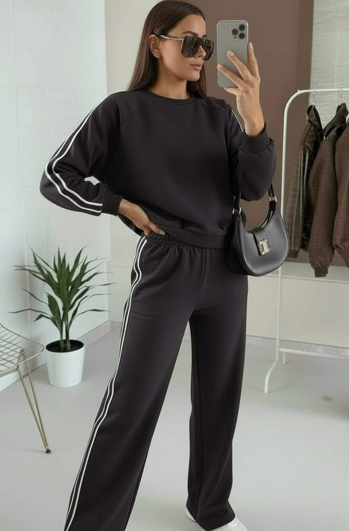 Alba Two-Piece Co-Ord Loungewear Set-Black