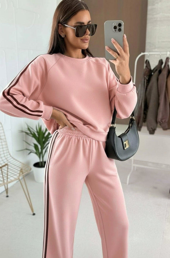 Alba Two-Piece Co-Ord Loungewear Set-Dusty Pink