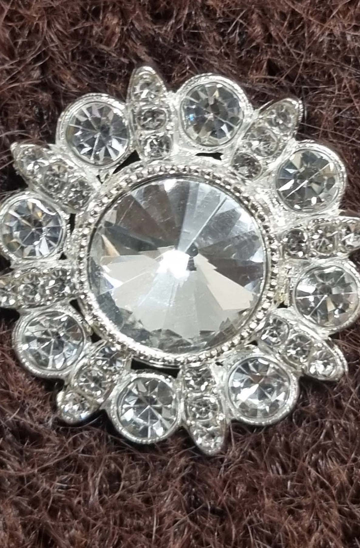 Amira Gem Button Cardigan Vest-Dark Brown