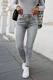 Anka Skinny Style Denim Jeans-Grey