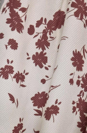 Anna Floral Side Slit Midaxi Dress-Cream