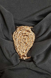 Aurelia Strapless Embellished Maxi Dress-Black