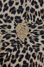 Aurelia Strapless Embellished Maxi Dress-Brown