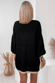 Becca Shimmer Knitted Longline Cardigan-Black