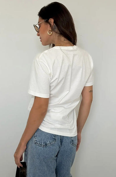 California 'Raspberry' Oversized Graphic Printed T. Shirt Top-Ivory