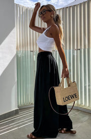 Esha Wide Leg Trousers-Black