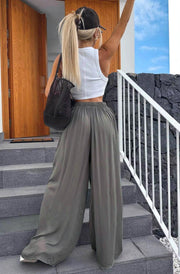 Esha Wide Leg Trousers-Charcoal