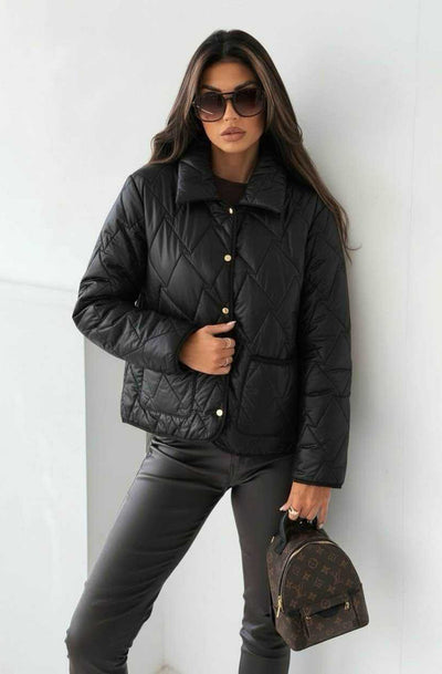 Kiara Padded Pocket Jacket-Black