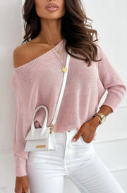 Kori Open Back Bow Light Knitted Sweater Jumper-Dusty Pink