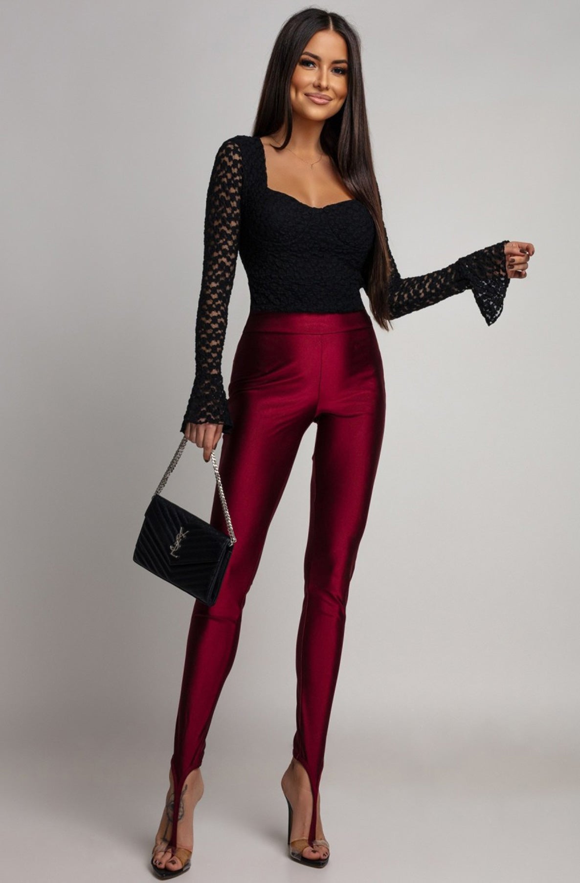 Lexi Sweetheart Corset Style Lace Blouse Top-Black