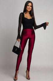 Lexi Sweetheart Corset Style Lace Blouse Top-Black