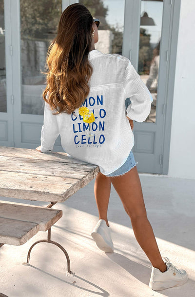 'Limon Cello' Love of Life Graphic Printed Shirt Top-Ivory
