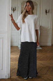 Mirella Polka Dot Maxi Skirt-Black