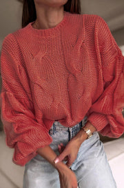 Nerina Light Knitted Jumper Sweater-Rust