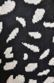 Noelle Leopard Print Tie-Up Cardigan-Black