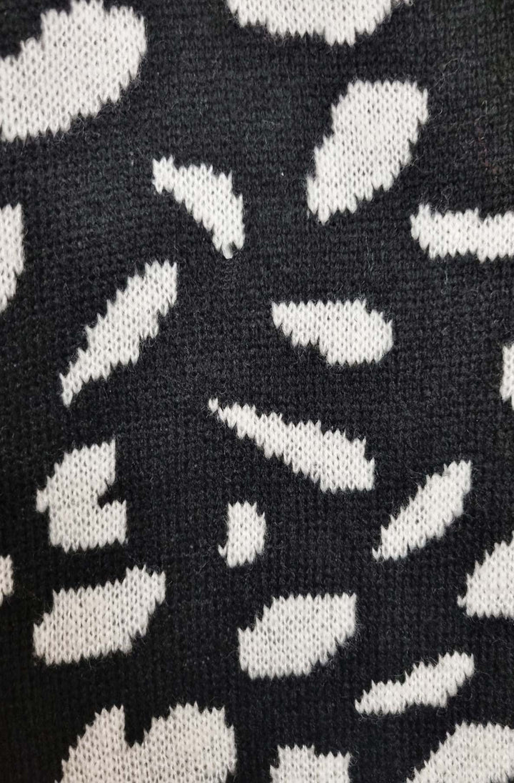 Noelle Leopard Print Tie-Up Cardigan-Black