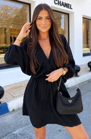 Norah Cotton Gauze Style Dress-Black