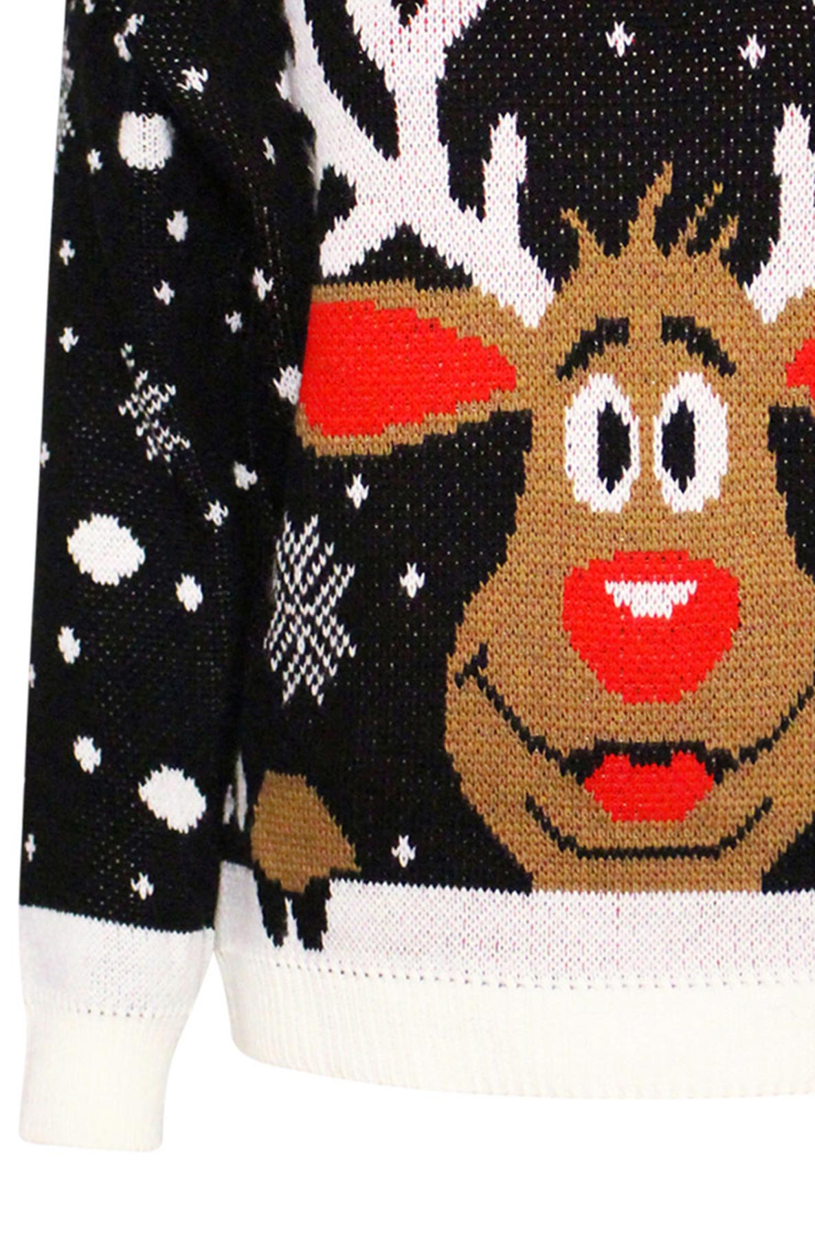 Lunette Christmas 'Reindeer' Jumper Top-Black