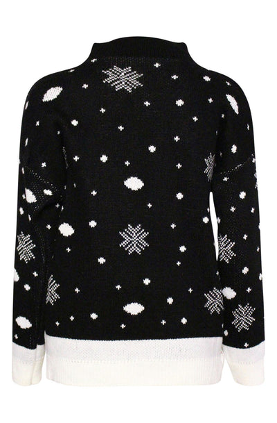 Lunette Christmas 'Reindeer' Jumper Top-Black