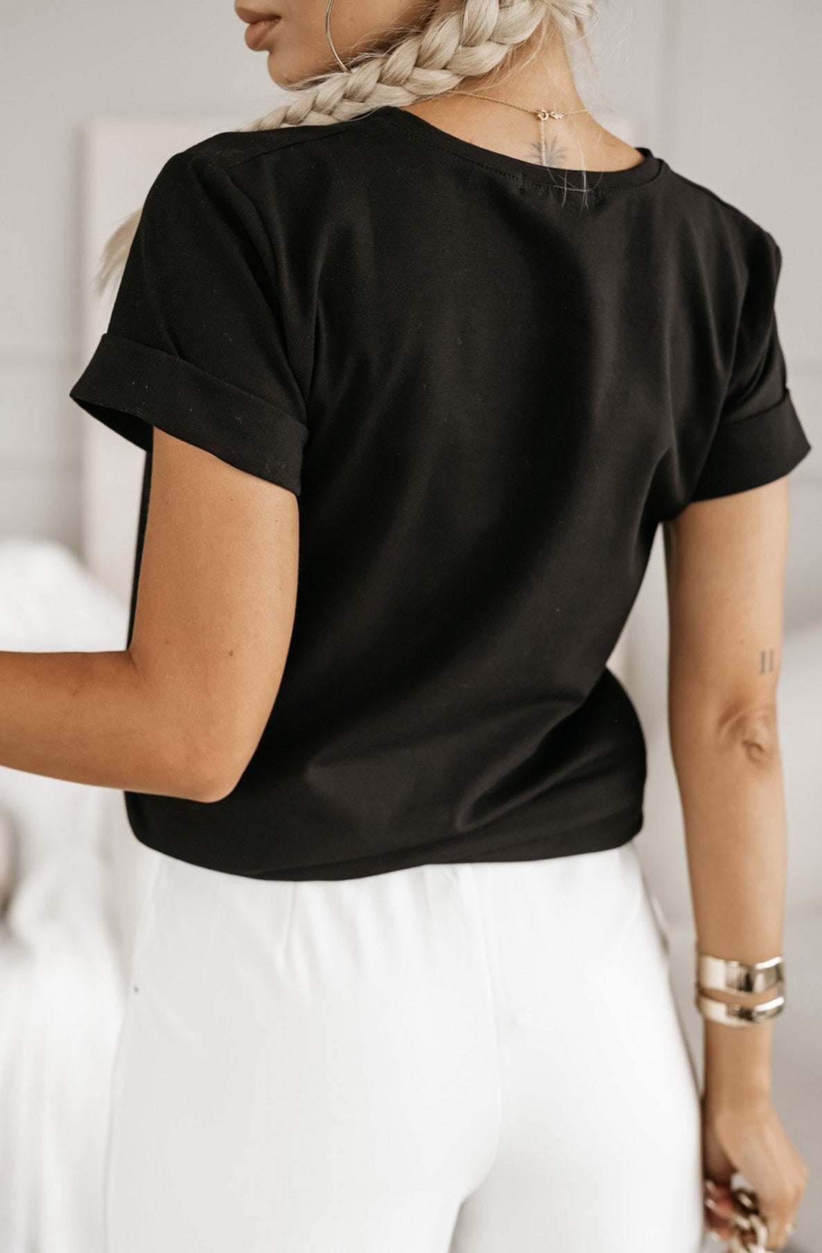 'Prosecco Per Favore' Graphic Printed T-Shirt Top-Black