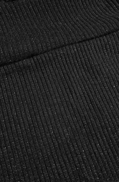 Rosy Batwing Knit Shimmer Dress-Black