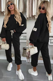 Tanya Two Piece Co-Ord Loungewear Set-Black