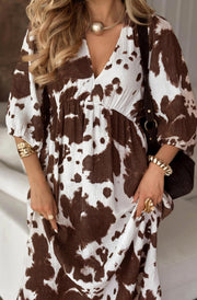 Tennessee Cotton Gauze Style Midaxi Dress-Brown