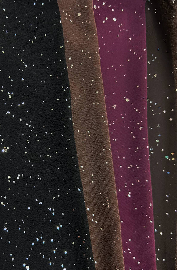 Tova Shimmer Off Shoulder Chiffon Blouse Top-Wine