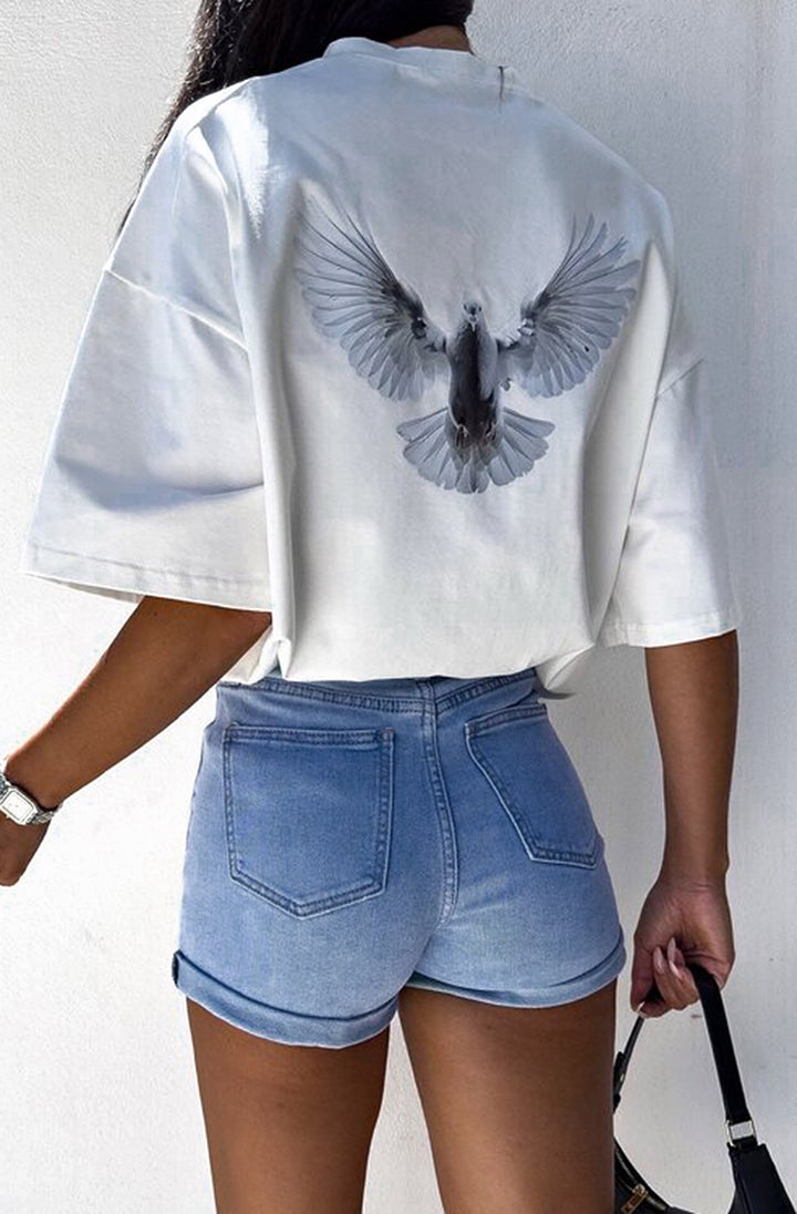 Valentina Denim Pocket Detail Shorts-Blue