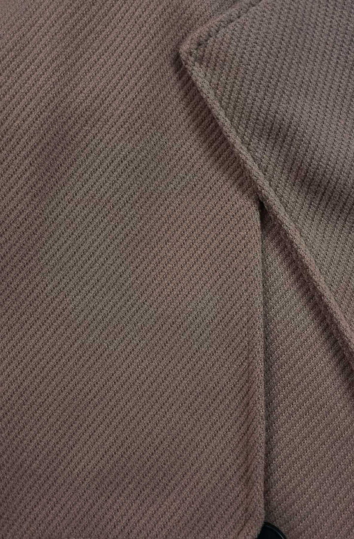 Veloura Cropped Double-Breasted Coat Jacket-Brown